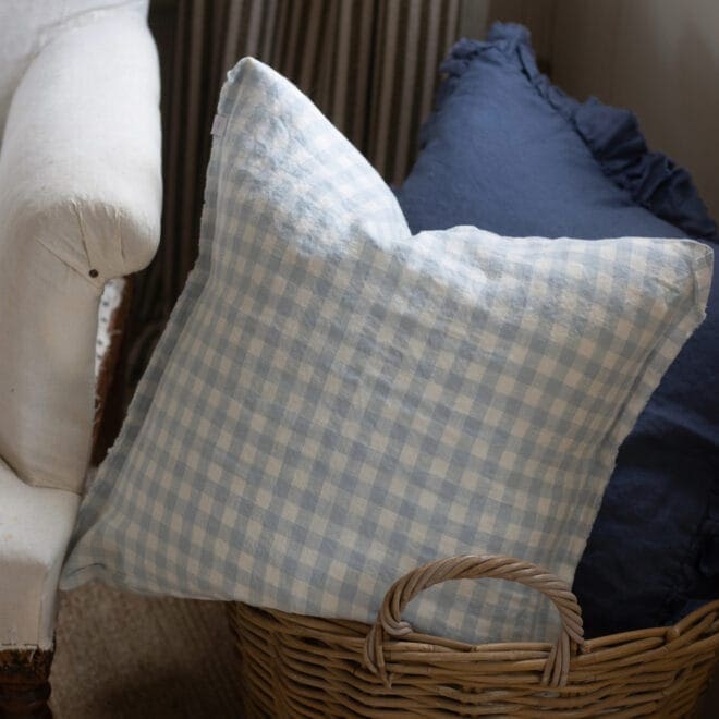 Esmee Blue Gingham Cushion