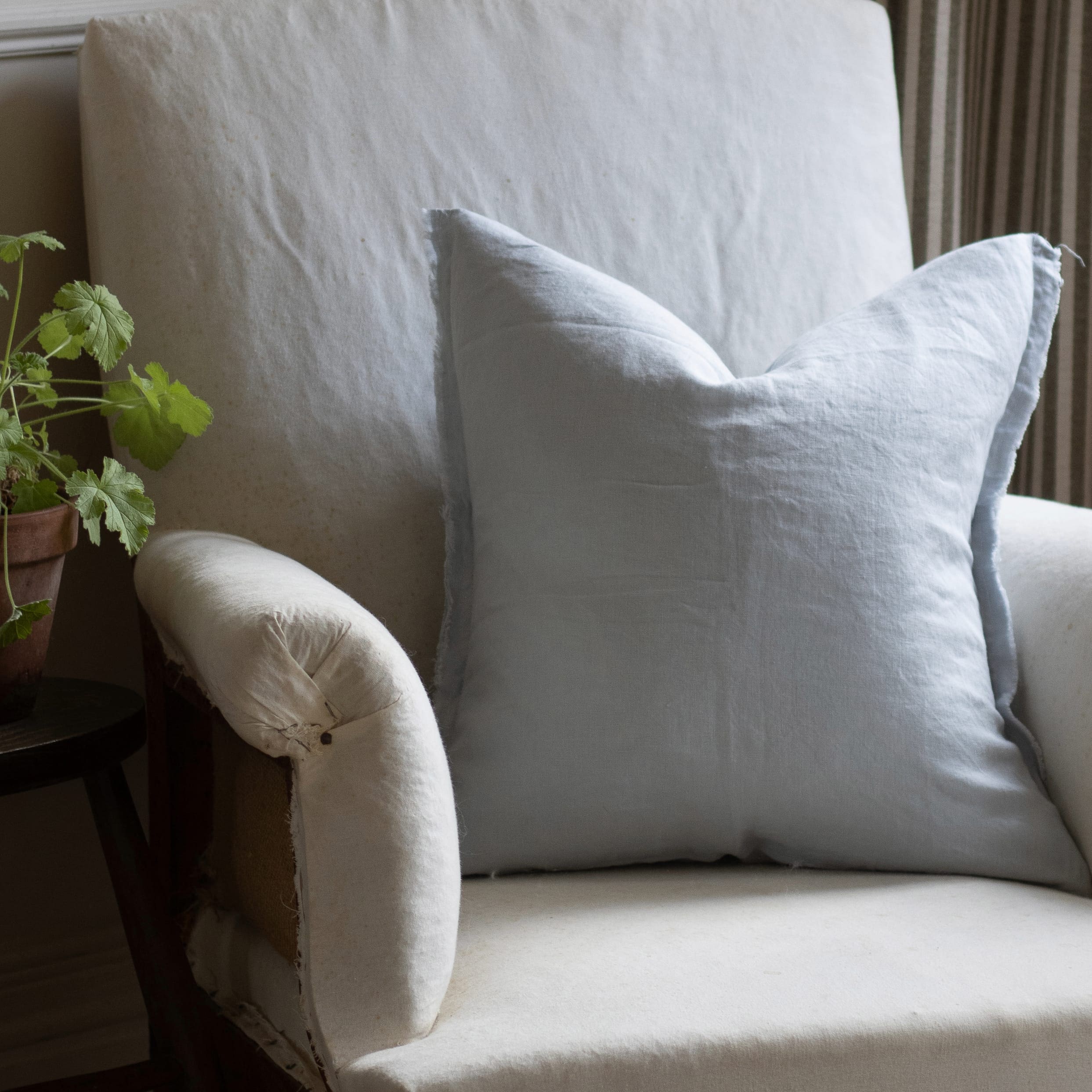 Esmee Dusty Blue Linen Cushion