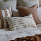 Esmee Brown & Cream Stripe Cushion 50x30