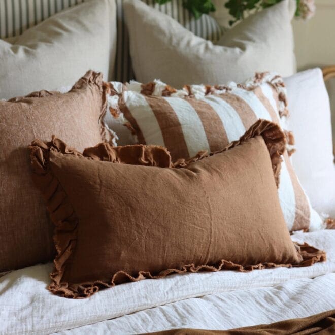 Hallie Rust Linen Cushion 50×30