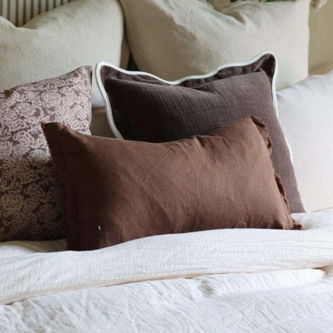 Esmee Dark Brown Linen Cushion 50×30