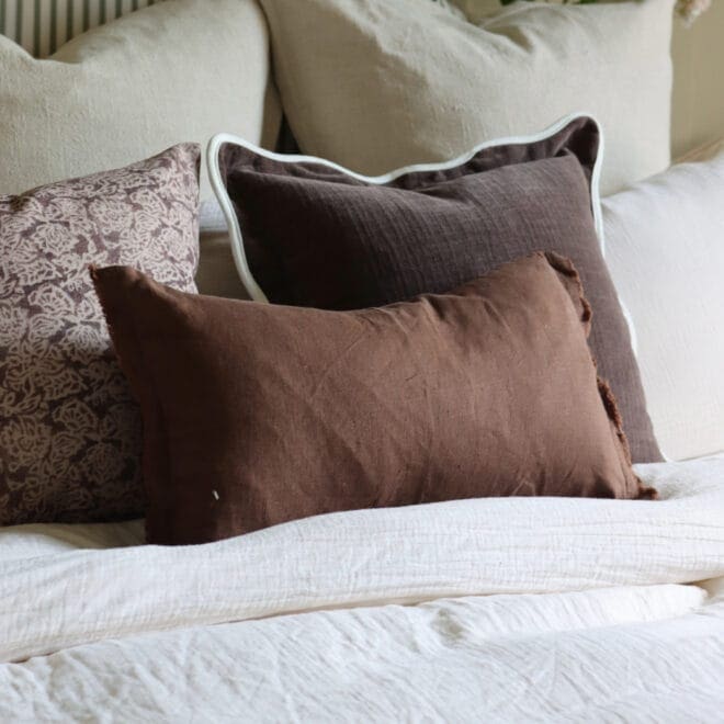 Esmee Dark Brown Linen Cushion 50×30