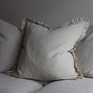 grace sand ruffle cushion 65x65