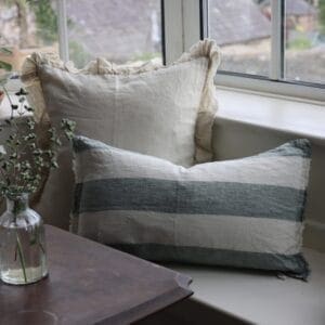 esmee teal wide stripe cushion