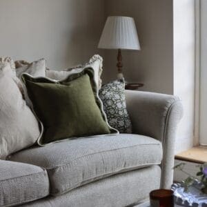 chloe olive scalloped edge cushion