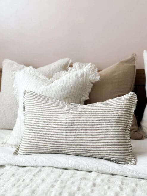 Esmee Olive Stripe Cushion 50×30