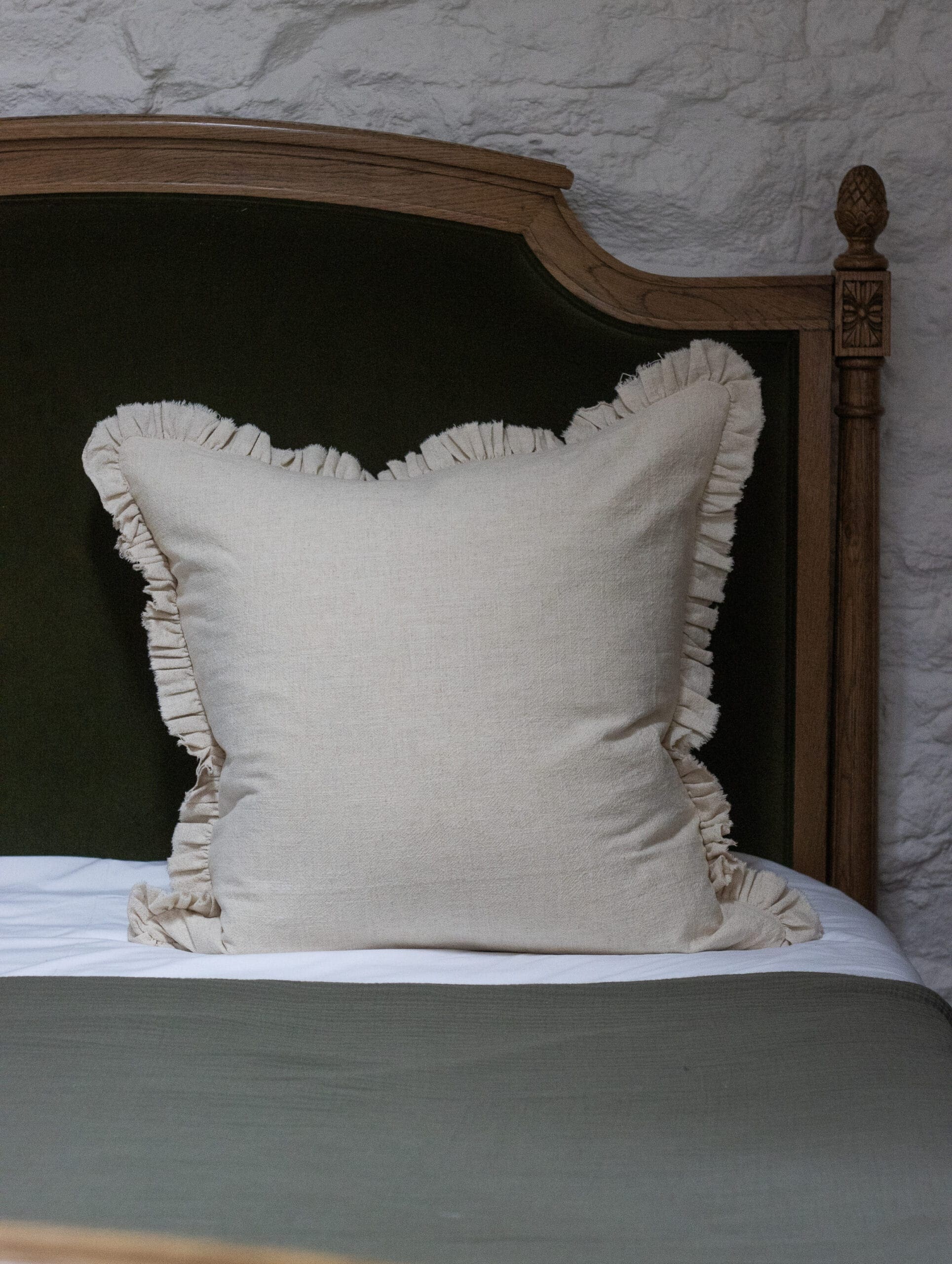 Grace Sand Ruffle Cushion