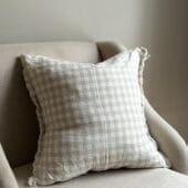 Esmee Natural Gingham Cushion