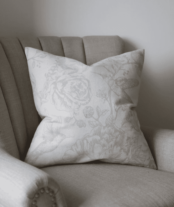 Aria Grey Bird Print Cushion