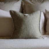Esmee Olive Washed Linen Cushion