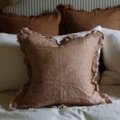 Hallie Washed Rust Linen Cushion