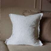 Esmee Natural Beige Stripe Linen Cushion