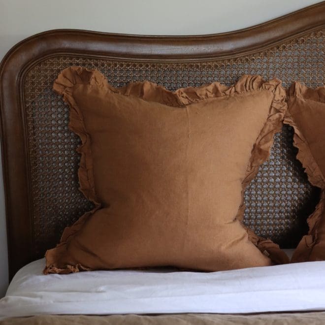 Hallie Rust Linen Cushion