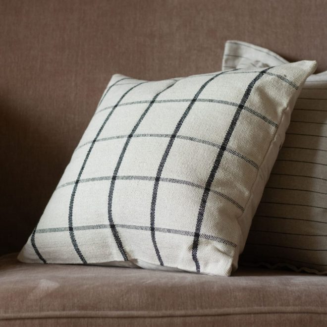 India Black & Cream Square Cushion