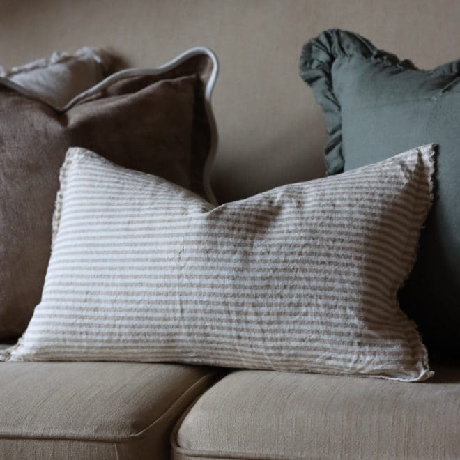 Esmee Light Brown Stripe Cushion 50×30