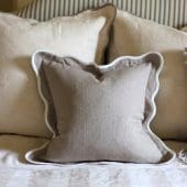 Chloe Greige Scalloped Edge Cushion