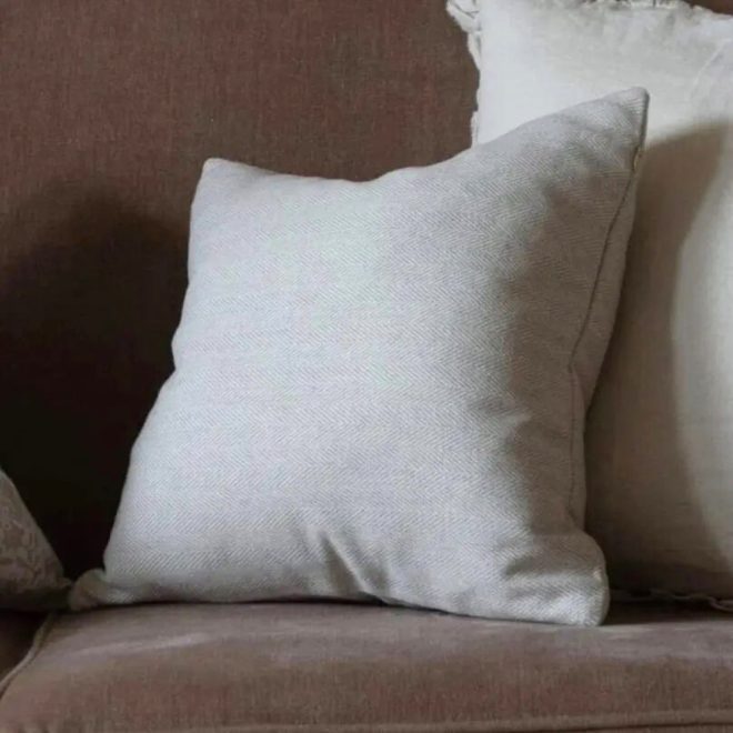 Tia Cream Herringbone Cushion