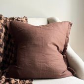 Esmee Dark Brown Linen Cushion