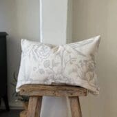 Aria Grey Bird Print Cushion 50x30
