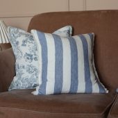 Esmee Blue Wide Stripe Cushion