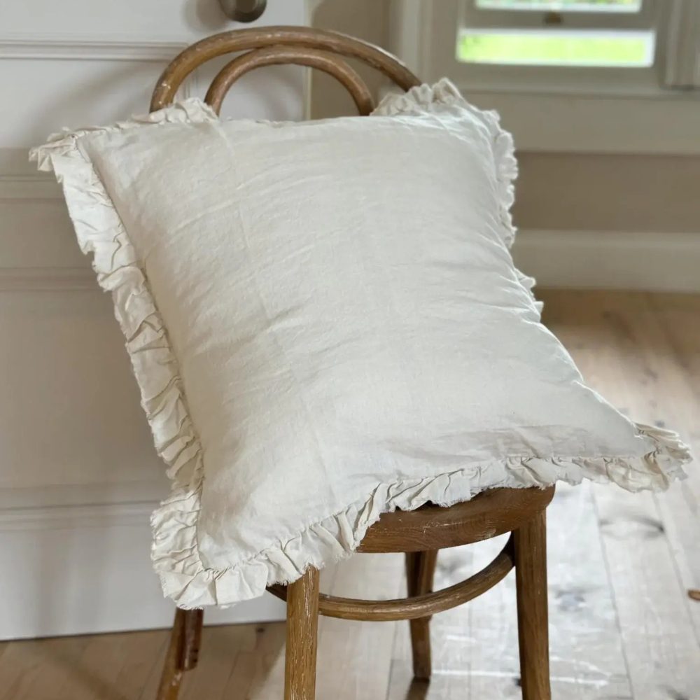 Hallie Cream Ruffle Cushion
