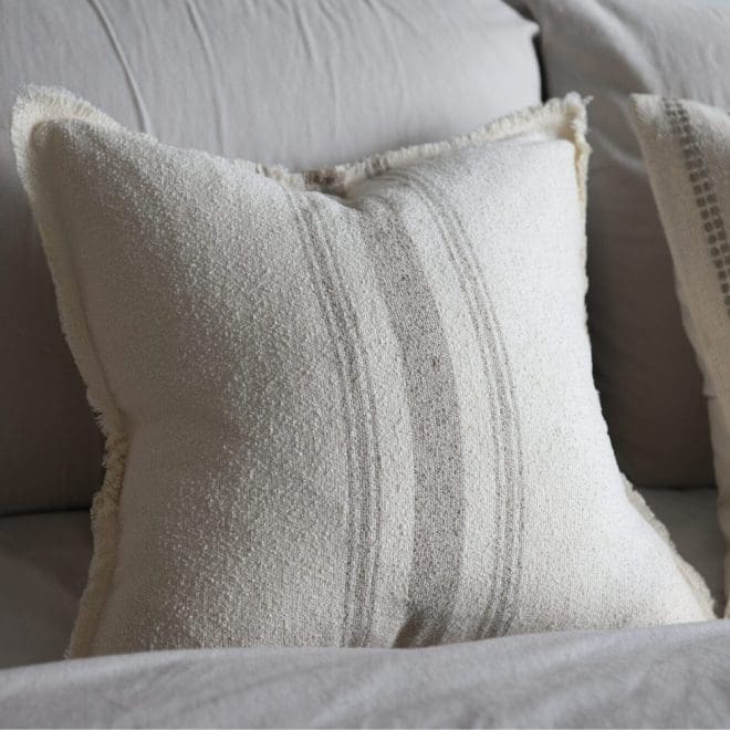Ellie Greige Stripe Cushion