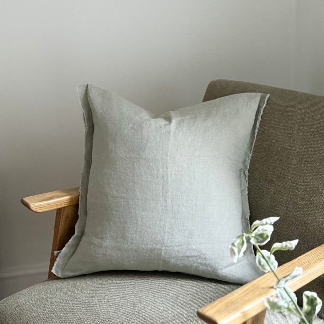 Esmee Sage Linen Cushion