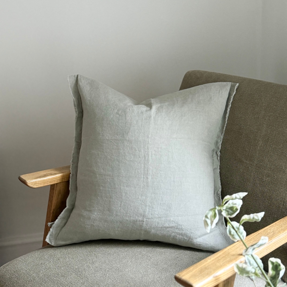 Esmee Sage Linen Cushion