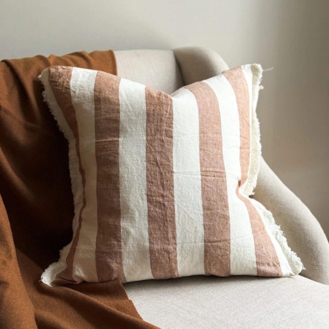 Esmee Rust Wide Stripe Cushion