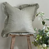 Hallie Sage Green Ruffle Cushion