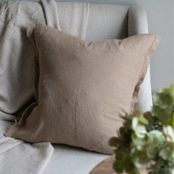 Esmee Coffee Brown Linen Cushion