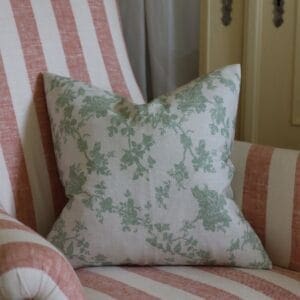 aria sage green floral cushion
