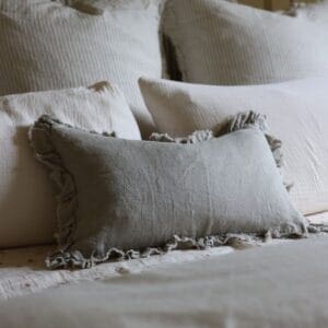 hallie natural ruffle cushion 50x30