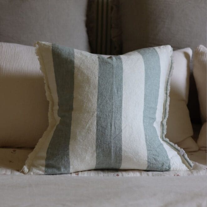 Esmee Teal Wide Stripe Cushion