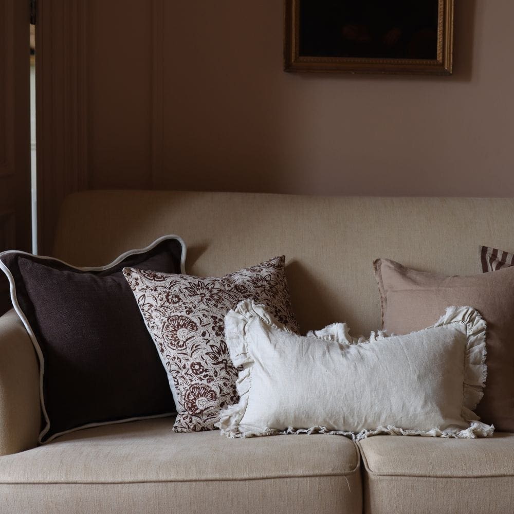 hallie cream ruffle cushion 50x30