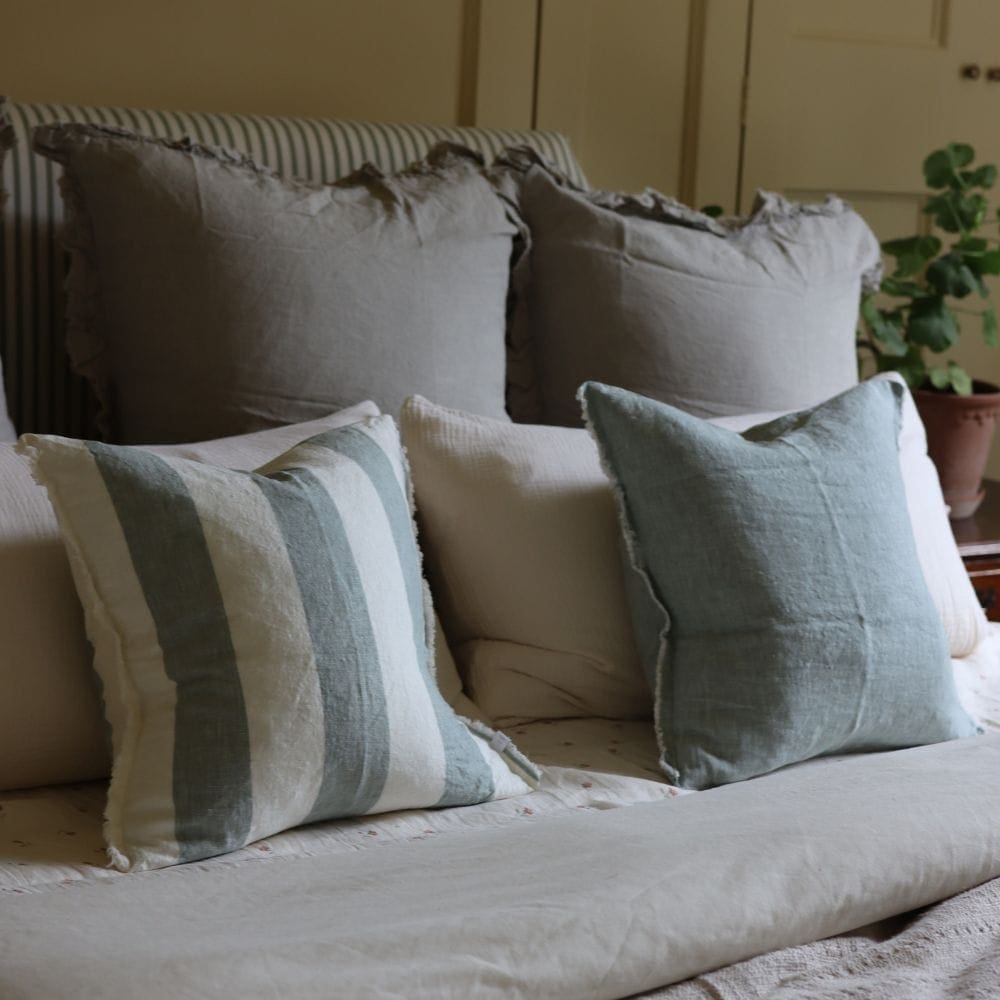 esmee teal wide stripe cushion