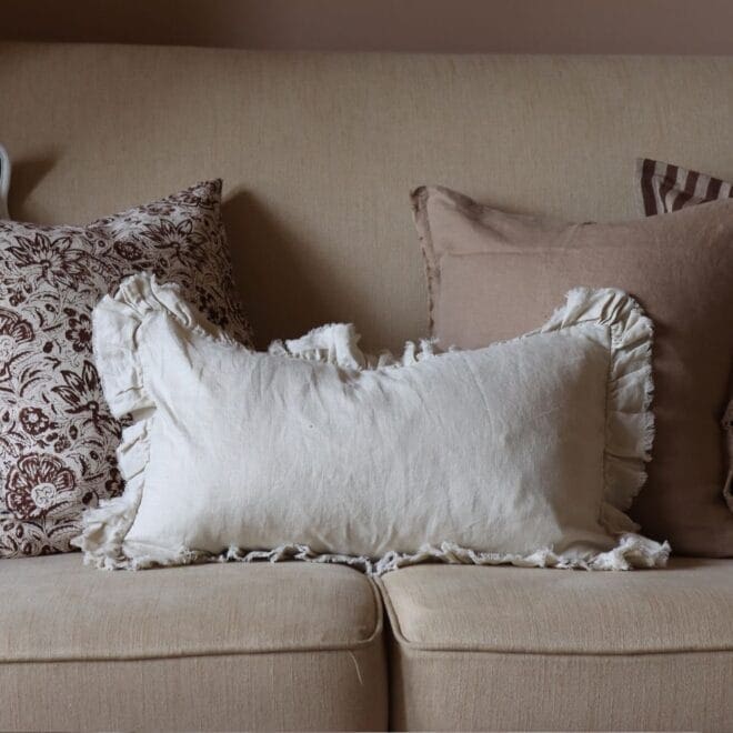 Hallie Cream Ruffle Cushion 50×30
