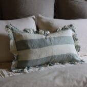 Hallie Teal Wide Stripe Cushion 50x30