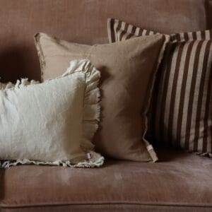 esmee coffee brown linen cushion