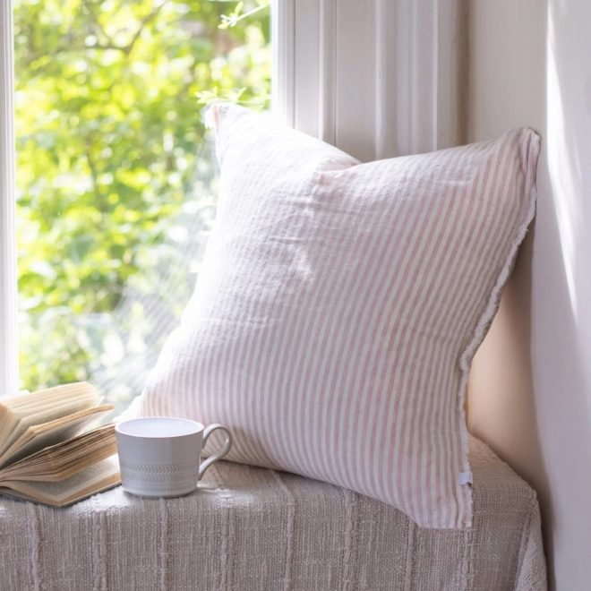 Esmee Pink Stripe Cushion