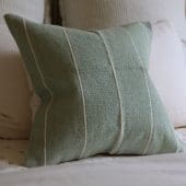 India Sage Green Stripe Cushion