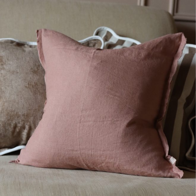 Esmee Dusty Pink Linen Cushion
