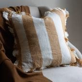 Hallie Mustard Wide Stripe Cushion