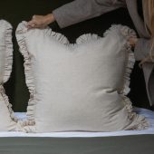 Grace Sand Ruffle Cushion 65×65