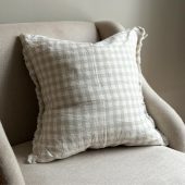 Esmee Natural Gingham Cushion