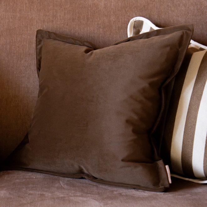 Emma Dark Brown Velvet Cushion