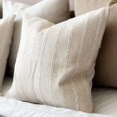 India Cream Stripe Cushion