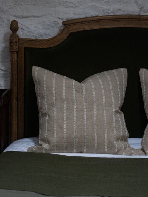 India Beige Stripe Cushion