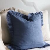 Hallie Navy Ruffle Cushion