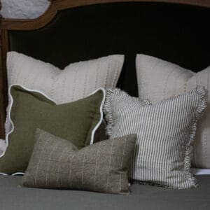 India Cream Textured Stripe Cushion 65x65